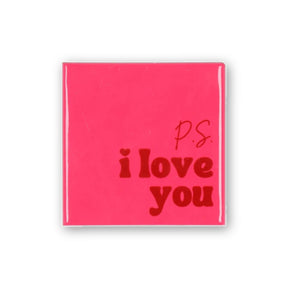 Декоративна плочка 'PS I Love You' розова 10x