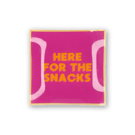 Квадратна чиния 'Here for the Snacks'